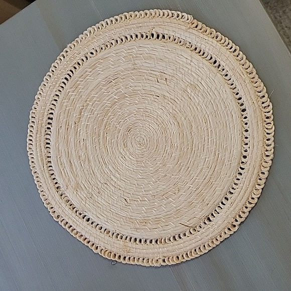 Woven Round Place Mat w/ Wood - Blessed another and Child - Picture 3 of 4